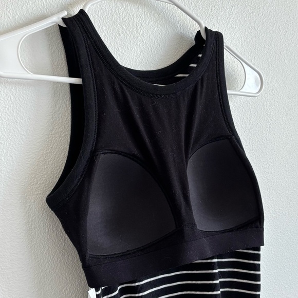 Uniqlo - Ribbed Cropped Bra Top, Black Striped, XS - Picture 5 of 6